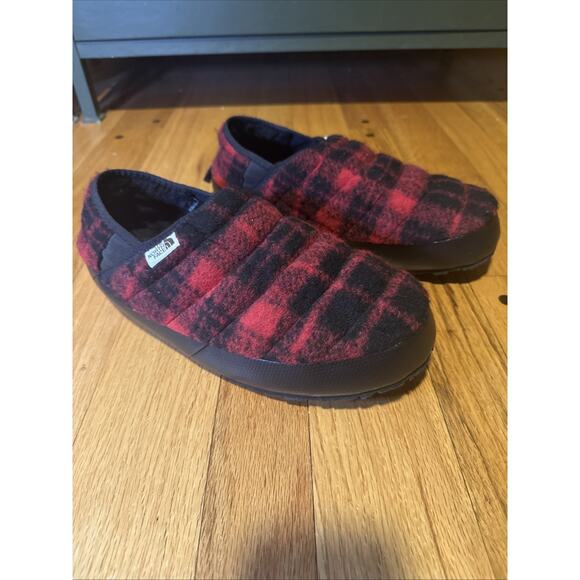 The North Face Thermoball Wool Mule Sneaker Slippers Red Plaid Men’s Sz 10 - Picture 2 of 8